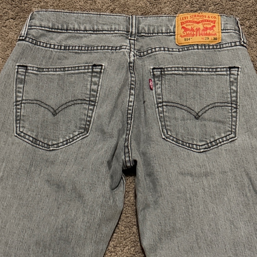 Wmns Levi’s 514 Gray Jeans-Sz tag 29x30-58% Cotton Blend-EUC - Picture 12 of 14